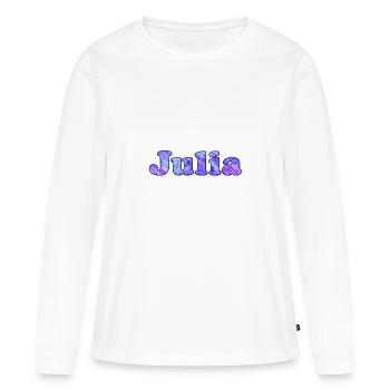 Julia Julia - T-shirt manches longues Premium bio Femme - blanc - Devant - Julia (174cm)