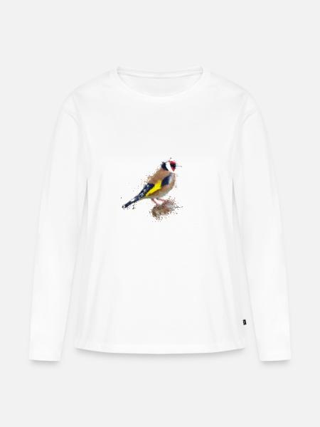 Aquarell Finch - Frauen Premium Bio Langarmshirt - Weiß