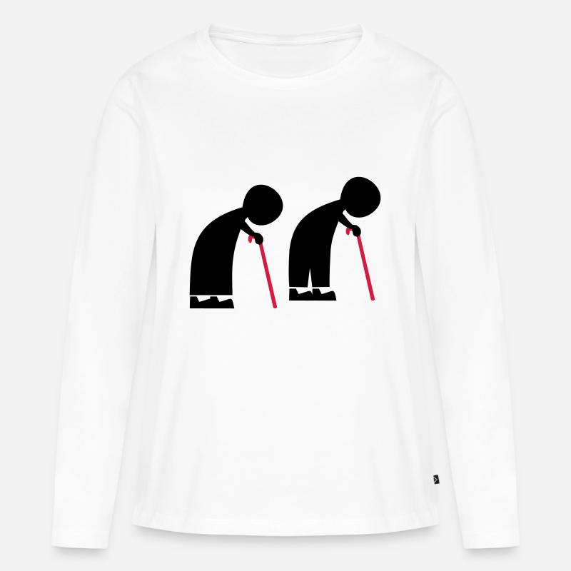 Menschen - Frauen Premium Bio Langarmshirt - Weiß