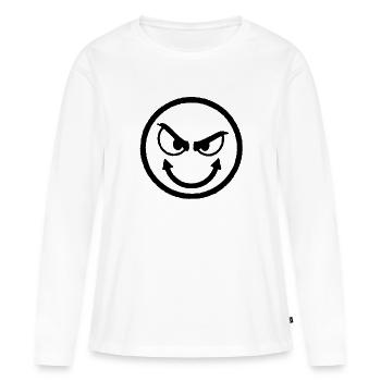 Smilie evil eyes look devilish shirt - Women's Premium Organic Long Sleeve Shirt - white - Front - Julia (174cm)