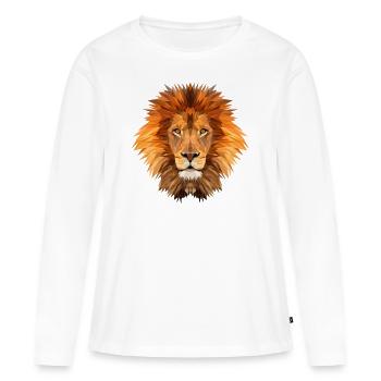Géo Lion - T-shirt manches longues Premium bio Femme - blanc - Devant - Julia (174cm)