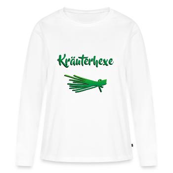 Kräuterhexe Kräuter Schnittlauch - Frauen Premium Bio Langarmshirt - Weiß - Vorne - Julia (174cm)