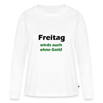 Freitag - Frauen Premium Bio Langarmshirt - Weiß - Vorne - Julia (174cm)