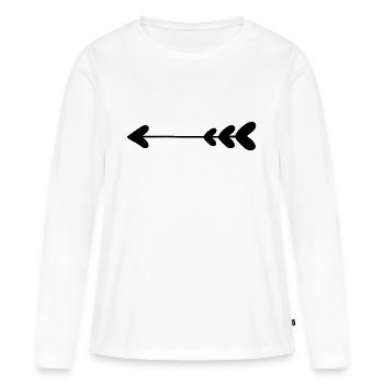 Pfeil Form für den Liebesbeweis - Frauen Premium Bio Langarmshirt - Weiß - Vorne - Julia (174cm)