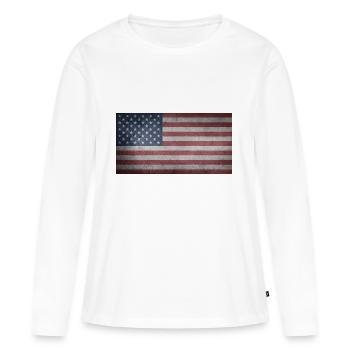 american eagle - Women's Premium Organic Long Sleeve Shirt - white - Front - Julia (174cm)