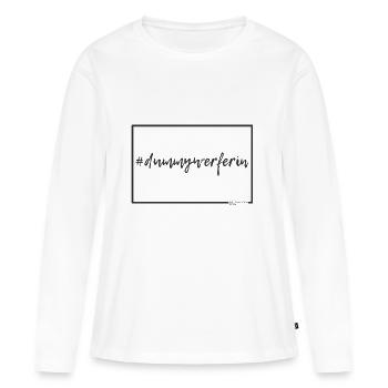 #dummywerferin | Vêtements pour animaux - T-shirt manches longues Premium bio Femme - blanc - Devant - Julia (174cm)