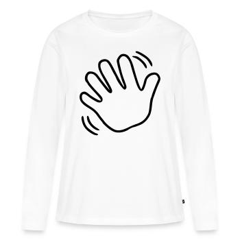 Emoji font signe croquis noir - T-shirt manches longues Premium bio Femme - blanc - Devant - Julia (174cm)