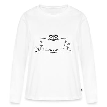 livres livres de lecture du lecteur lire apprentissage1 - T-shirt manches longues Premium bio Femme - blanc - Devant - Julia (174cm)