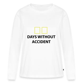 days without accident Tage ohne unfall - Frauen Premium Bio Langarmshirt - Weiß - Vorne - Julia (174cm)