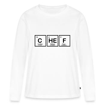 Chef Chemical Elements Periodensystem Nerd Shirt - Frauen Premium Bio Langarmshirt - Weiß - Vorne - Julia (174cm)