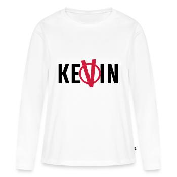 V comme KeVin - T-shirt manches longues Premium bio Femme - blanc - Devant - Julia (174cm)