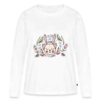 Cadeau de Pâques cool pour les enfants et la famille - T-shirt manches longues Premium bio Femme - blanc - Devant - Julia (174cm)