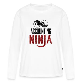Accounting Ninja - Buchhaltung Finanzen Bilanz - Frauen Premium Bio Langarmshirt - Weiß - Vorne - Julia (174cm)