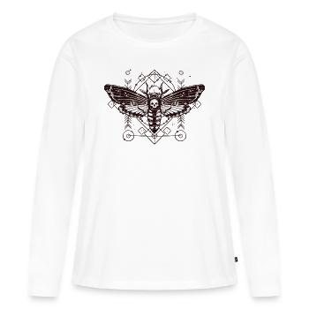Motte Skull Schaedel Insekt Tattoo Schmetterling B - Frauen Premium Bio Langarmshirt - Weiß - Vorne - Julia (174cm)