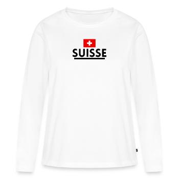 Schweizerisch. Schweizer T-Shirt - Frauen Premium Bio Langarmshirt - Weiß - Vorne - Julia (174cm)