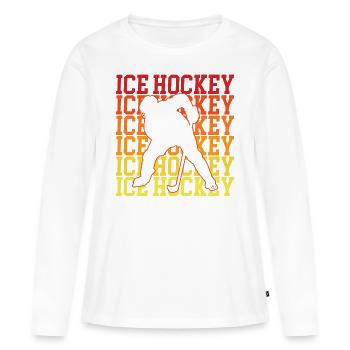 Eishockey Eishockey Maske Eishockey Schlittschuhe - Frauen Premium Bio Langarmshirt - Weiß - Vorne - Julia (174cm)