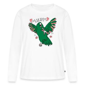 Kakapo - perroquet épais - T-shirt manches longues Premium bio Femme - blanc - Devant - Julia (174cm)
