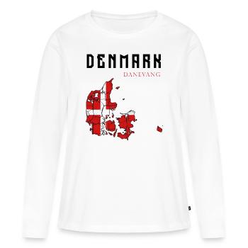 Danemark contour contour contour Copenhague cadeau - T-shirt manches longues Premium bio Femme - blanc - Devant - Julia (174cm)