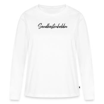 Sandbox héroïne noire - T-shirt manches longues Premium bio Femme - blanc - Devant - Julia (174cm)
