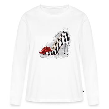 Sexy Highheels - Frauen Premium Bio Langarmshirt - Weiß - Vorne - Julia (174cm)