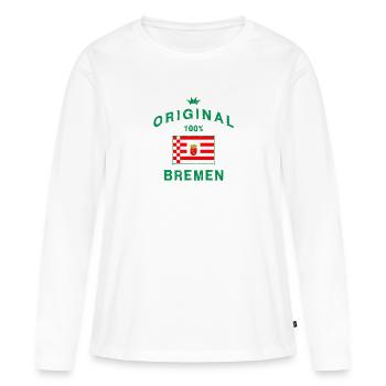 Bremen - Women's Premium Organic Long Sleeve Shirt - white - Front - Julia (174cm)