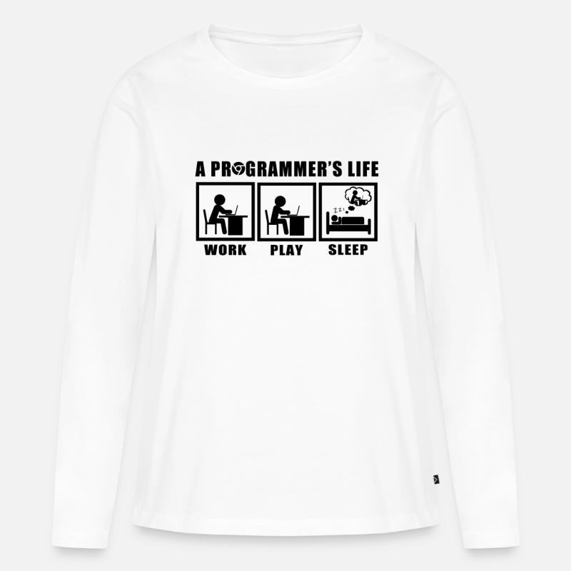 Programmierer - Frauen Premium Bio Langarmshirt - Weiß