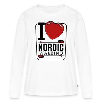 Nordic Walking - Women's Premium Organic Long Sleeve Shirt - white - Front - Julia (174cm)