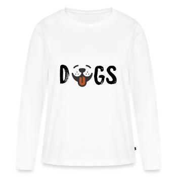Chien chiens museau chien amour chien ami animal - T-shirt manches longues Premium bio Femme - blanc - Devant - Julia (174cm)