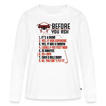 drones - T-shirt manches longues Premium bio Femme - blanc - Devant - Julia (174cm)