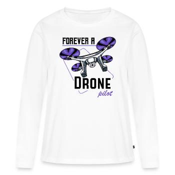 drones - T-shirt manches longues Premium bio Femme - blanc - Devant - Julia (174cm)