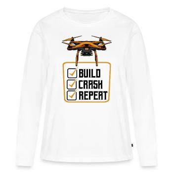drones - T-shirt manches longues Premium bio Femme - blanc - Devant - Julia (174cm)