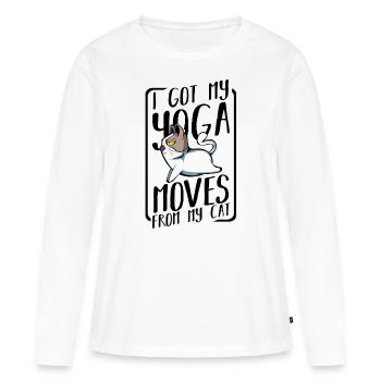 yoga - T-shirt manches longues Premium bio Femme - blanc - Devant - Julia (174cm)