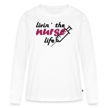 nurse - Frauen Premium Bio Langarmshirt - Weiß - Vorne - Julia (174cm)