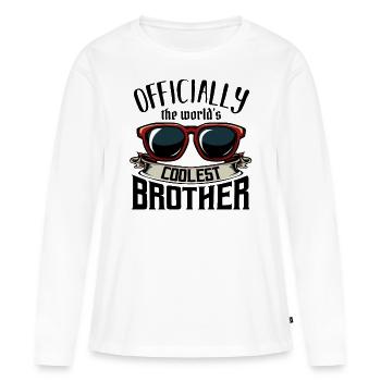 frère - T-shirt manches longues Premium bio Femme - blanc - Devant - Julia (174cm)