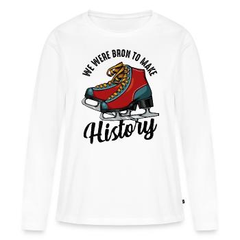 Eislaufen - Frauen Premium Bio Langarmshirt - Weiß - Vorne - Julia (174cm)