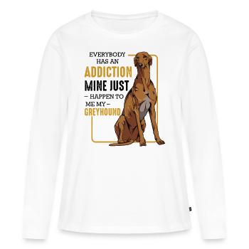 lévrier - T-shirt manches longues Premium bio Femme - blanc - Devant - Julia (174cm)