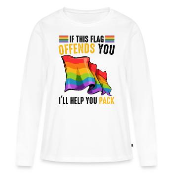 LGBT - Frauen Premium Bio Langarmshirt - Weiß - Vorne - Julia (174cm)