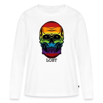 LGBT - T-shirt manches longues Premium bio Femme - blanc - Devant - Julia (174cm)