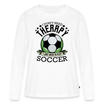 Football Funny Sayings Cadeau de footballeur cool - T-shirt manches longues Premium bio Femme - blanc - Devant - Julia (174cm)