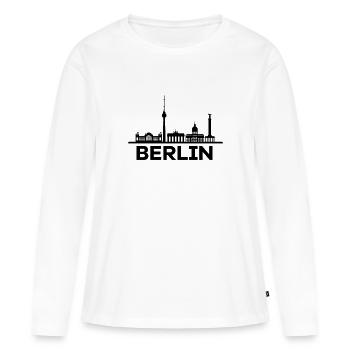 Berlin - T-shirt manches longues Premium bio Femme - blanc - Devant - Julia (174cm)