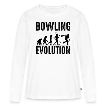 Bowling - T-shirt manches longues Premium bio Femme - blanc - Devant - Julia (174cm)