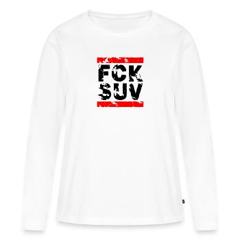 Fuck FCK SUV Fridays for Future FFF Klimaschutz - Frauen Premium Bio Langarmshirt - Weiß - Vorne - Julia (174cm)