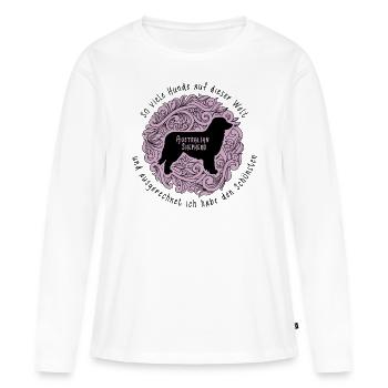 Ausgerechnet ich habe den schönsten Hund - Aussie - Frauen Premium Bio Langarmshirt - Weiß - Vorne - Julia (174cm)