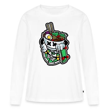 Ramen Noodle Skater - Frauen Premium Bio Langarmshirt - Weiß - Vorne - Julia (174cm)
