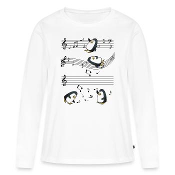 manchot - T-shirt manches longues Premium bio Femme - blanc - Devant - Julia (174cm)