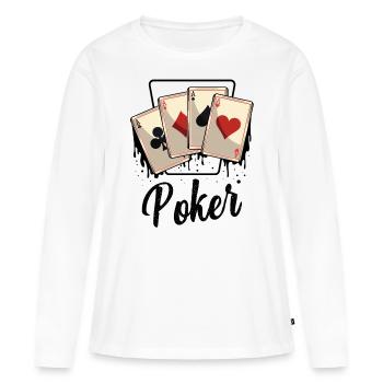 Poker - Frauen Premium Bio Langarmshirt - Weiß - Vorne - Julia (174cm)