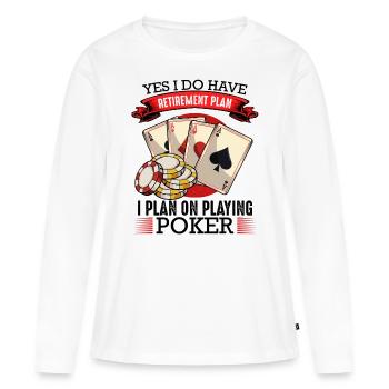Poker - Frauen Premium Bio Langarmshirt - Weiß - Vorne - Julia (174cm)