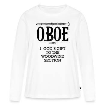 Oboe - Frauen Premium Bio Langarmshirt - Weiß - Vorne - Julia (174cm)