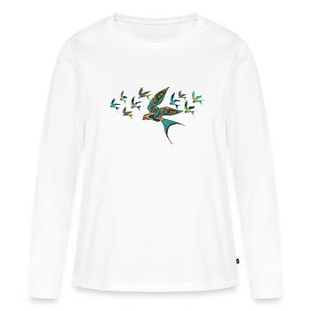 Ornithologue ornithologues ornithologue - T-shirt manches longues Premium bio Femme - blanc - Devant - Julia (174cm)