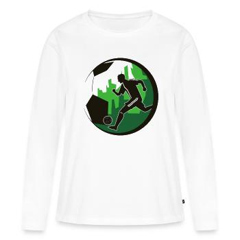 Footballeur de football - T-shirt manches longues Premium bio Femme - blanc - Devant - Julia (174cm)